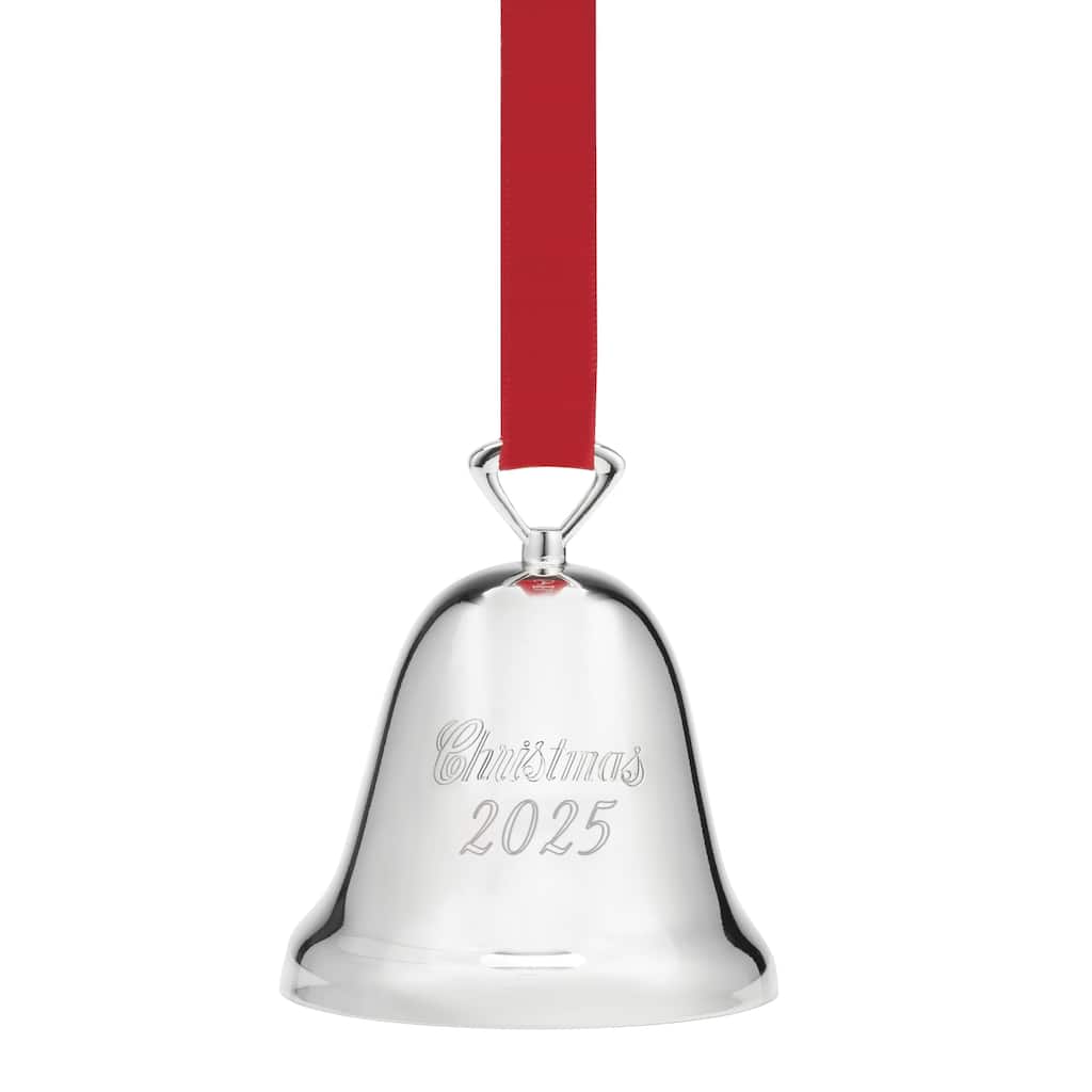 Reed And Barton 2025 Annual Christmas Bell Silverplate Ornament - 2.5" Round