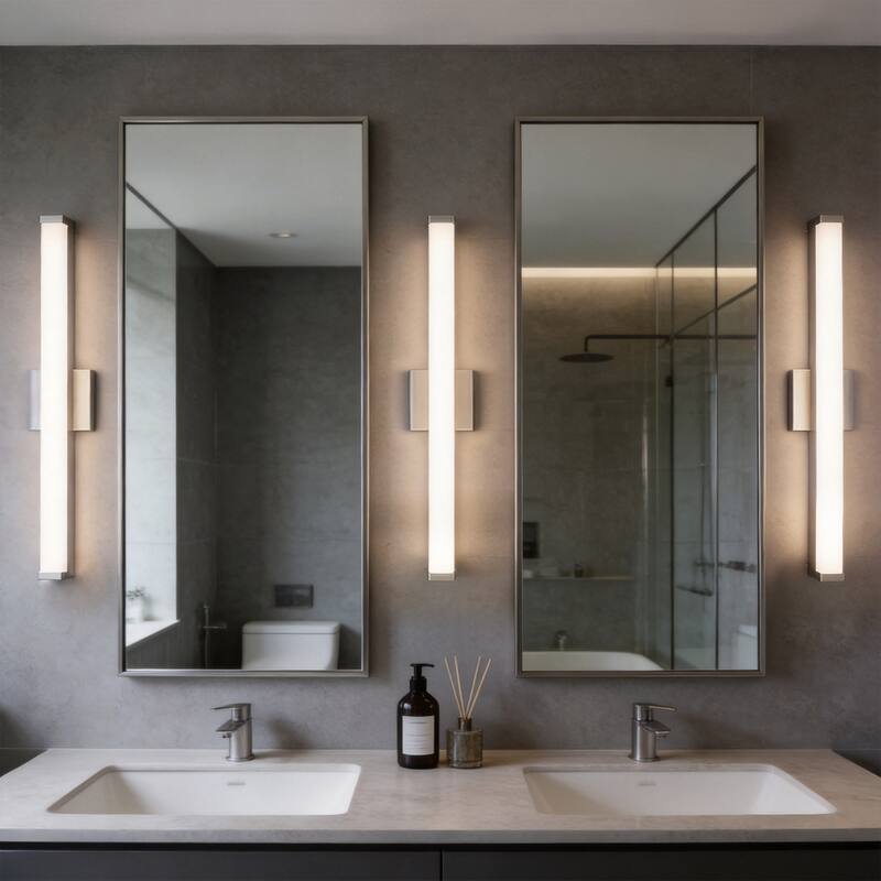 Modern Integrated LED Vanity Light Bar - 6 Variants (24in/30in, Matte Black/Brushed Nickel/Gold), 3000K, Damp Rated for Bathroom