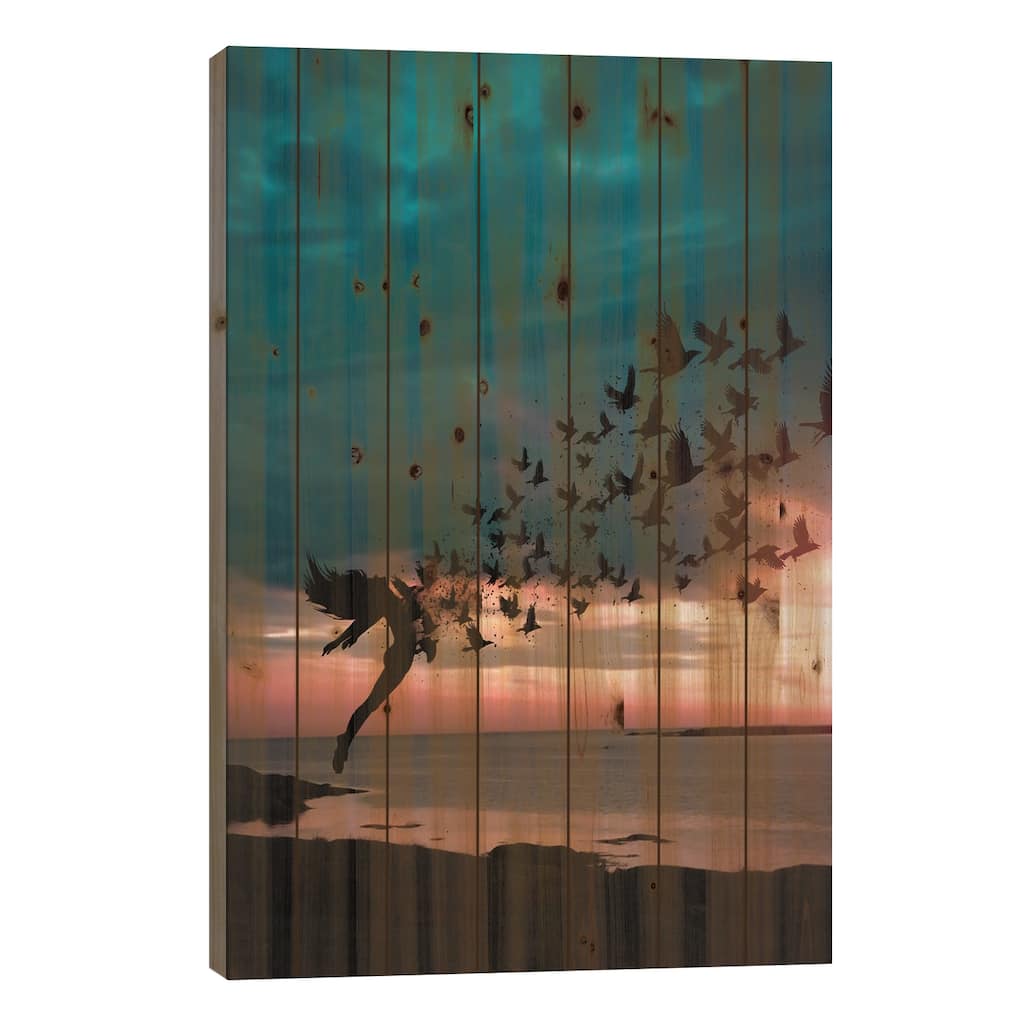 Freedom Print On Wood by Abdullah Evindar - Multi-Color