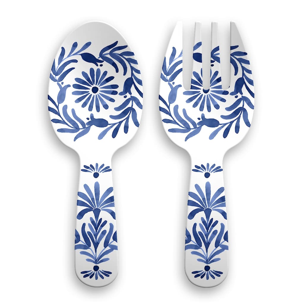 Abode Homewares Azul Melamine Serving Utensils - Blue - Set of 2