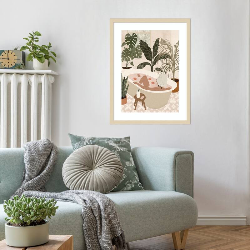 Home Spa Day by Victoria Barnes Wood Framed Wall Art Print