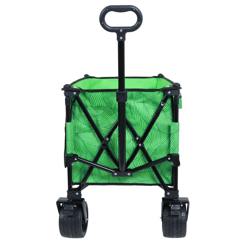 480 lb Folding Wagon Cart with Bonus Picnic Mat & All-Terrain Wheels
