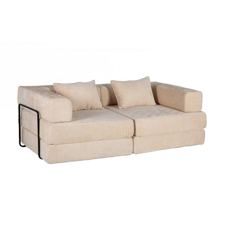 Compression Sofa,Convertible Floor Sofa Bed with Fixed-Shape Frame