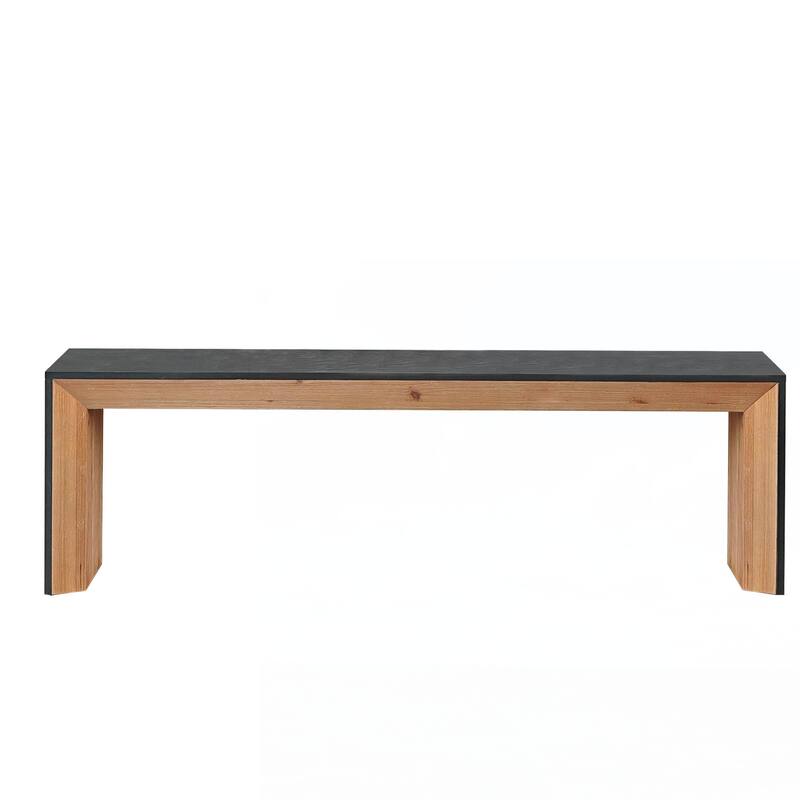 59in Modern Wood Bench - Rustic Design