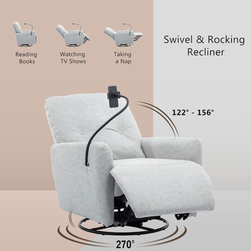 MERAX 270 Degree Swivel Electric Recliner Rocking Motion Recliner