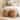 Round Upholstered Ottoman - Compact Pouf Footstool - 19", Brown