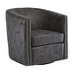preview thumbnail 4 of 4, Brentlow Distressed Black Swivel Chair