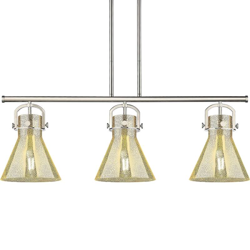 Innovations Lighting 410-3I-16-42 Newton Cone Linear Newton Cone 3 - Polished Nickel / Mercury