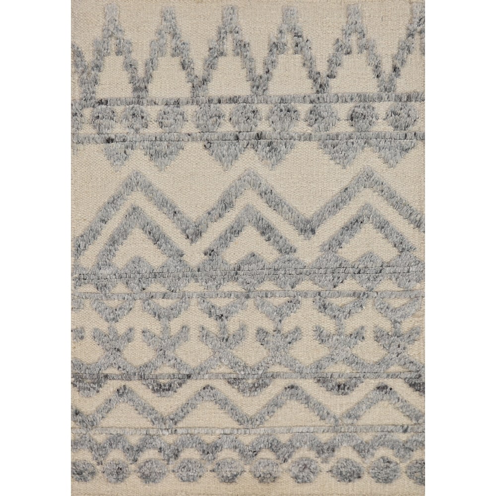 Moroccan Indian Rug Hand-Knotted Foyer Beige Wool Carpet - 2'0"x 3'0"