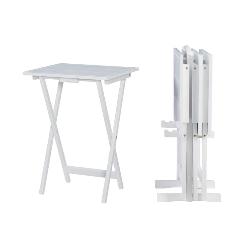 4-Piece Folding Tray Table Set - 26.5" - White