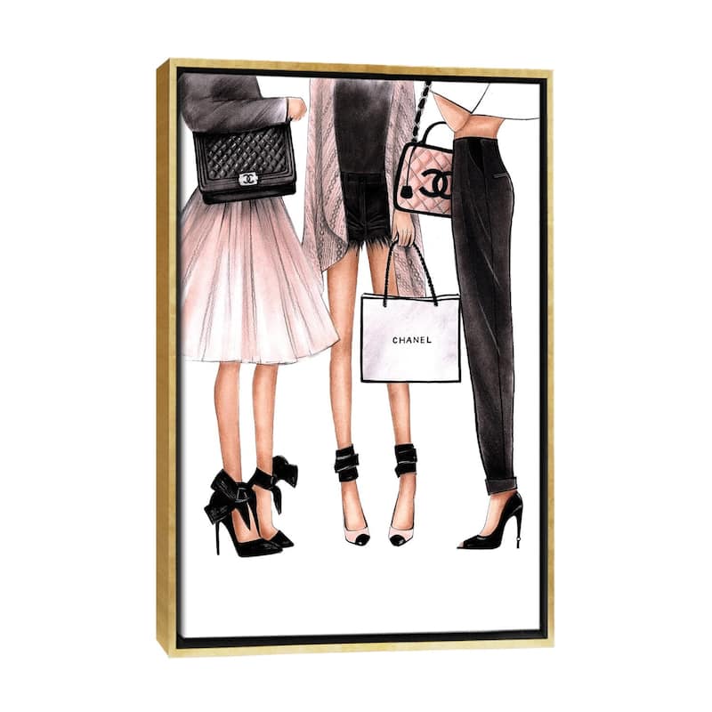 iCanvas "3 Ladies" by LaLana Arts Framed Canvas Print - Gold - 40x26