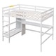 preview thumbnail 8 of 6, White Full Size Loft Bed with Multifunction Shelves and Under-Bed Desk