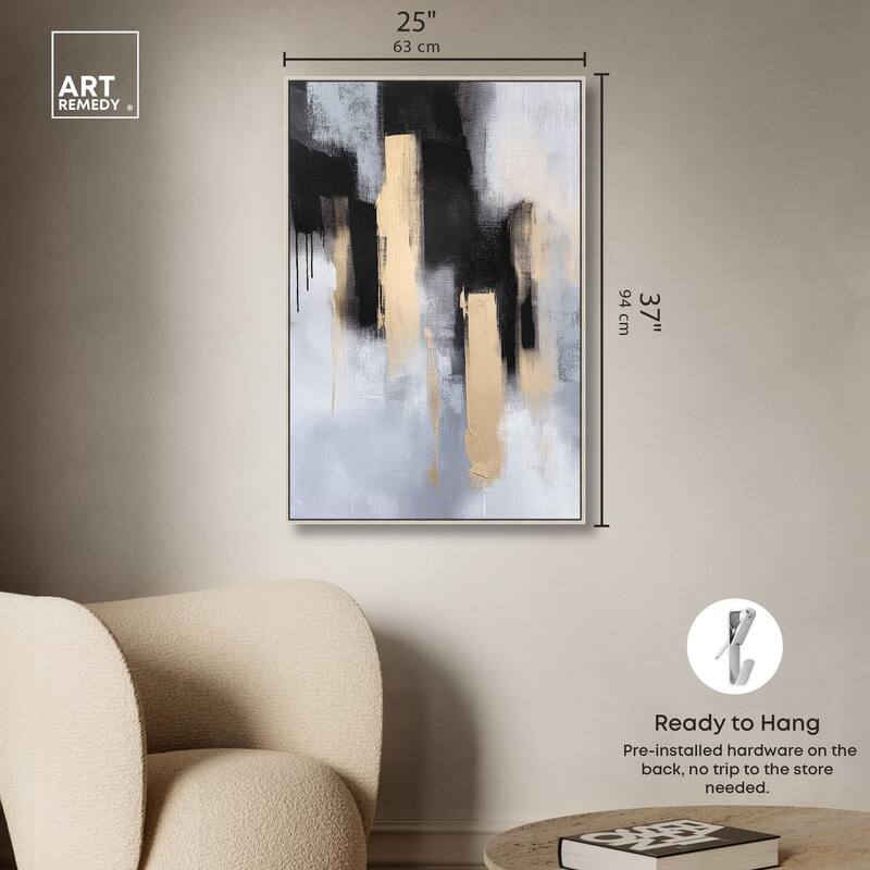 Onyx and Aureolin II Canvas by Art Remedy
