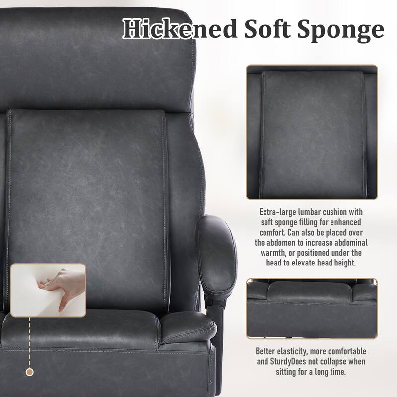 500Lbs Massage Reclining Executive Office Chair, Faux Leather High Back Ergonomic Office Chair With Footrest