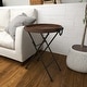 preview thumbnail 8 of 14, Arcilla Elemental - Black Metal Side End Accent Table with Brown Wood Top