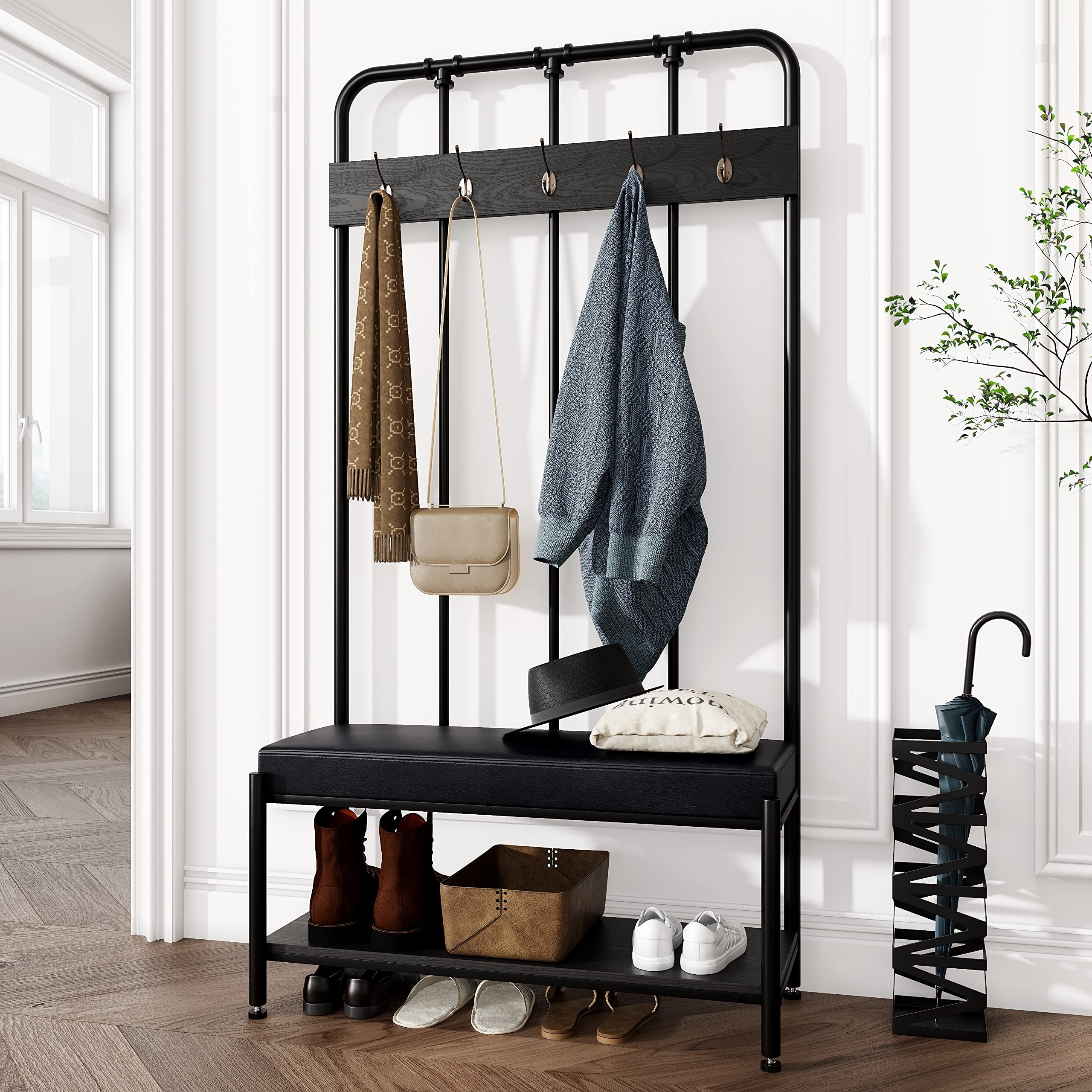 Coat Rack Shoe Bench, 76