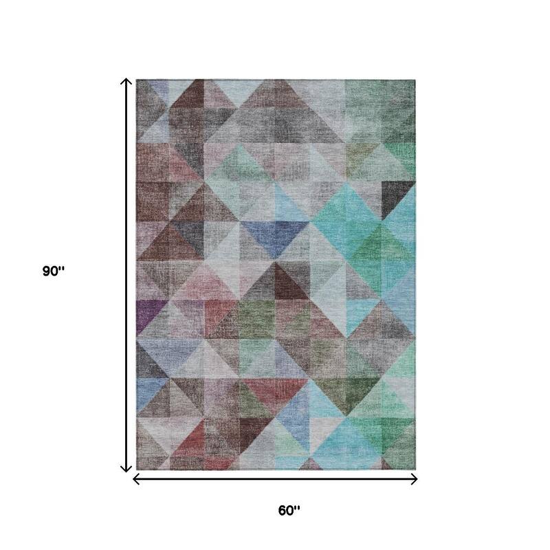 HomeRoots Geometric Transitional Rectangle Outdoor Rug