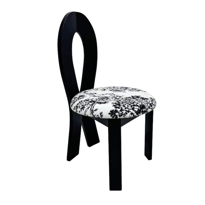 Dining Chairs Set of 2, Key-design Home Chairs, Pure White Teddy Velvet Solid Wooden Dining Chairs with Ribbon-Cross Backrest