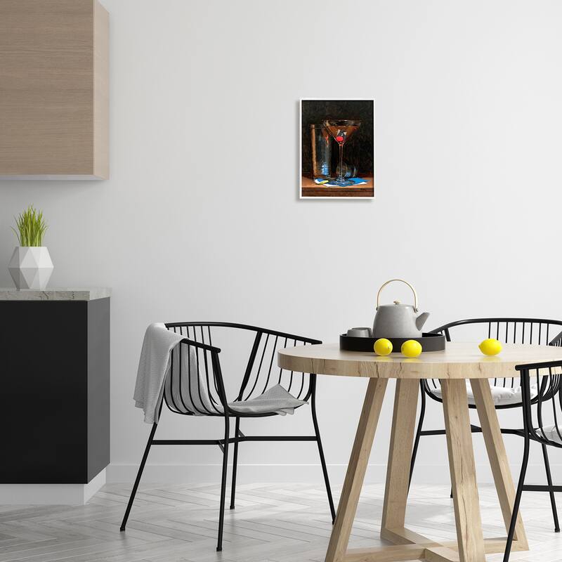 Stupell Martini Glass Drink Mixer Detailed Still Life Framed Wall Art - Brown