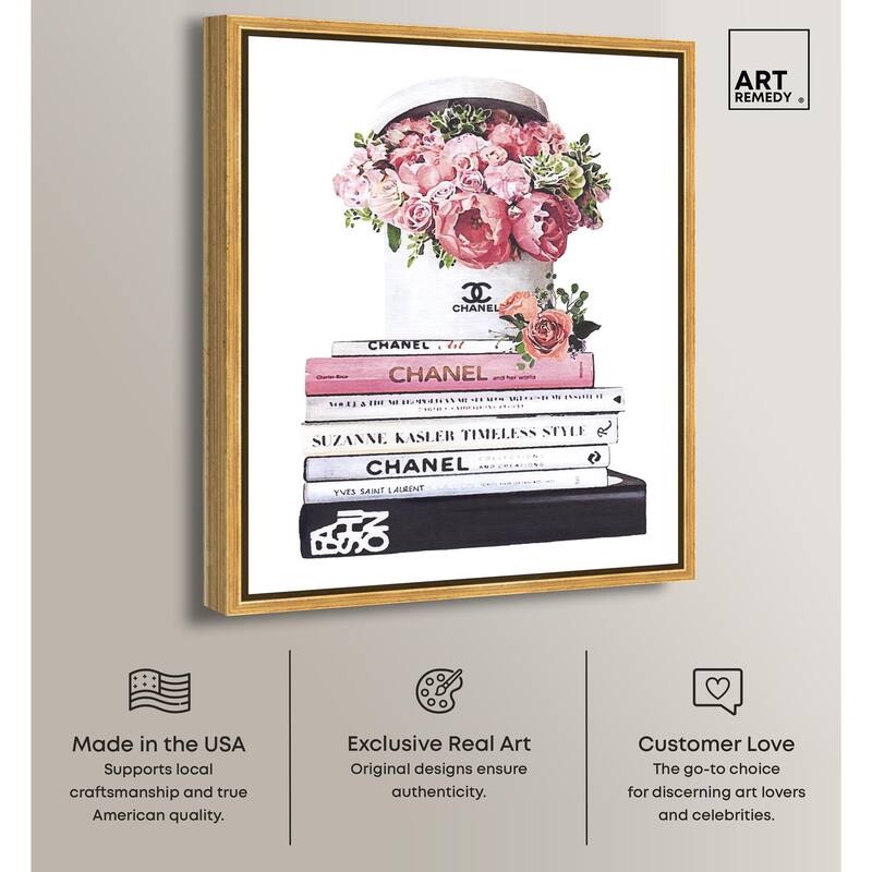 Doll Memories - Roses upon Books Canvas by Art Remedy