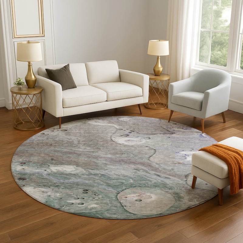 Premium Washable Super Soft Abstract Chic Mayfield Rug - Khaki - 8' x 8'