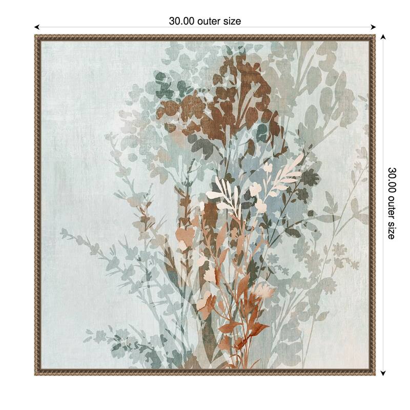 Muted Layers of Floral Shadows by Alex Black Framed Canvas Wall Art Print - 30 x 30 in