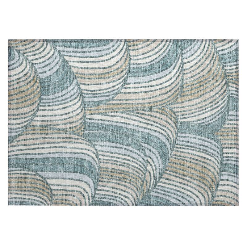 Machine Washable Indoor/ Outdoor Modern Parsons Chantille Rug