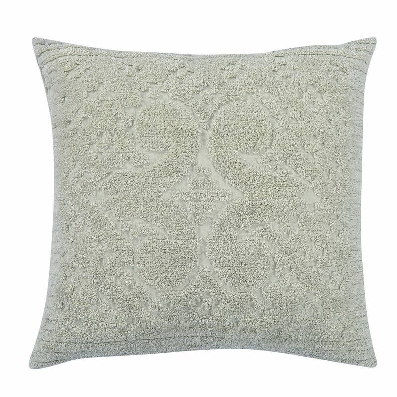 Better Trends Ashton Collection in Medallion Design 100% Cotton Tufted Unique Luxurious Machine Washable Tumble Dry - Sage - Euro Sham