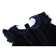 preview thumbnail 4 of 2, Navy Blue Velvet Flutter Sleeve Dress