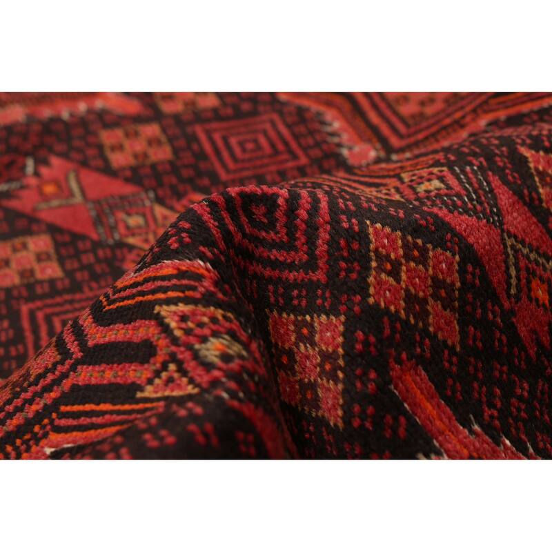 ECARPETGALLERY Hand-knotted Baluch Black, Red Wool Rug - 3'2 x 5'10
