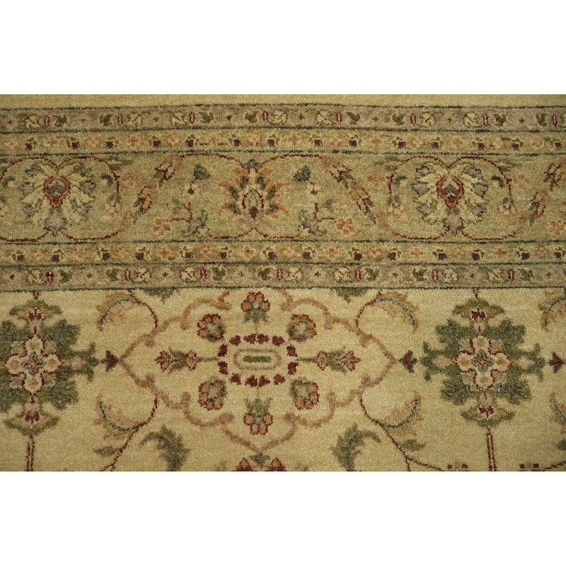 Hand Knotted Oriental 100% Wool Carpet Transitional All-Over Beige & Ivories Oushak Area Rug - 8' 10'' X 5' 10''