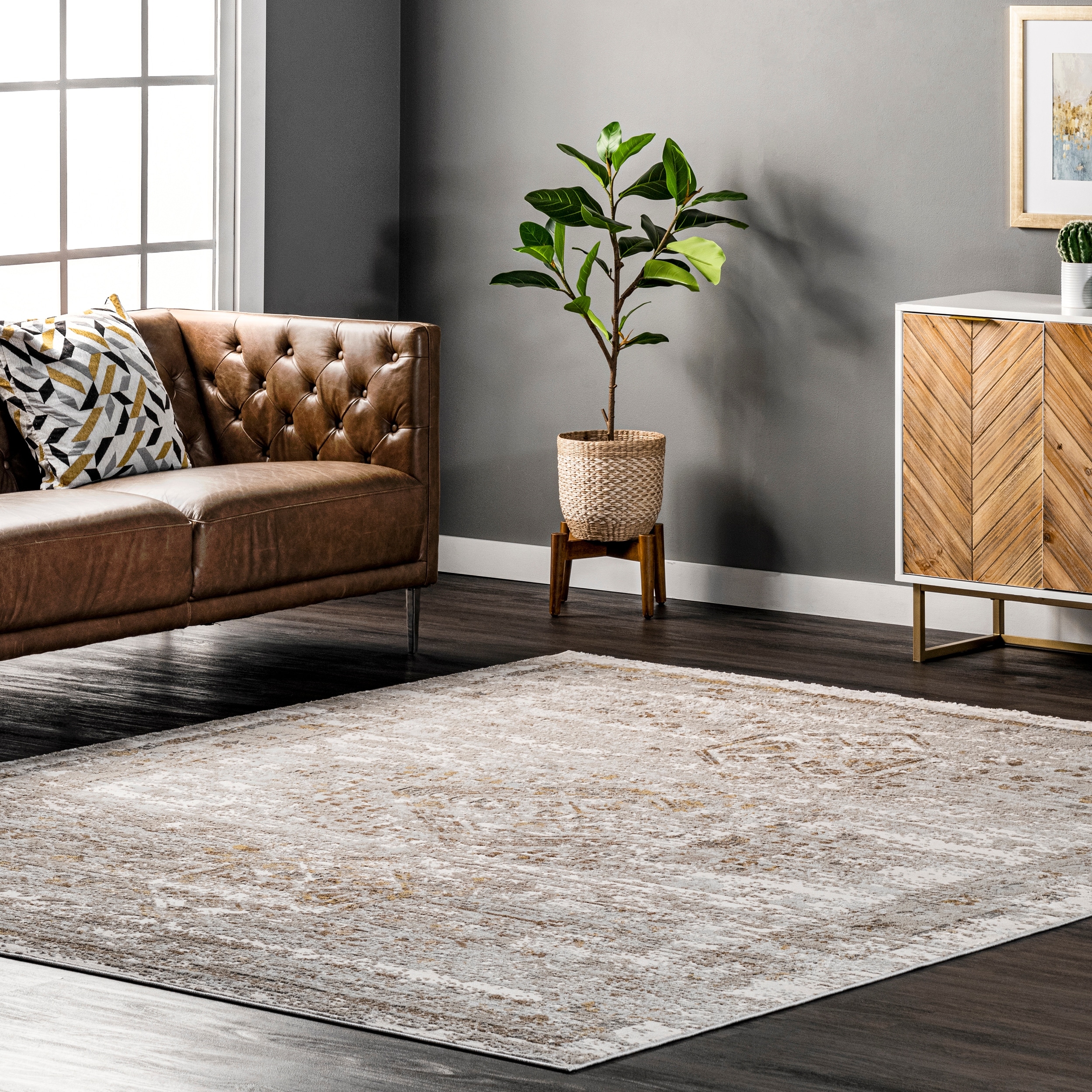 Nuloom Lucille Faded Vintage Medallion Area Rug