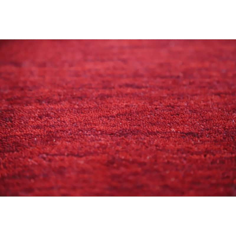 Red Tribal Gabbeh Indian Area Rug Handmade Wool Carpet - 5'6" x 8'0"