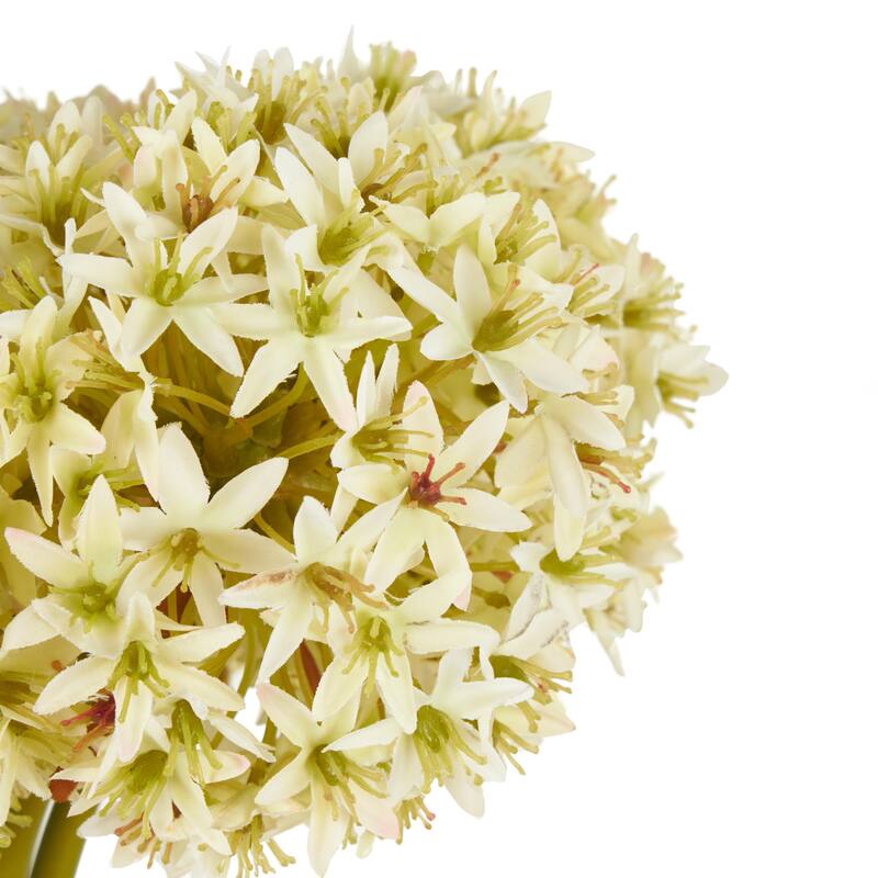 White Polyester Tall Allium Artificial Flower Stem (Set of 8)