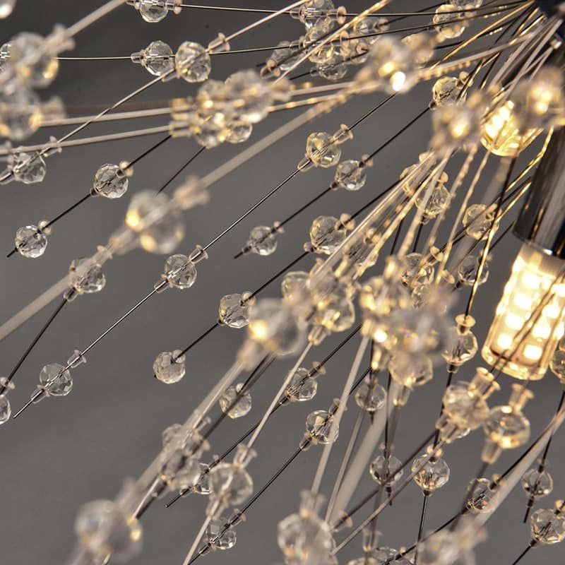 8/9/12/16-Light Modern Linear Sputnik Globe Pendant Starburst Firework Crystal Chandelier