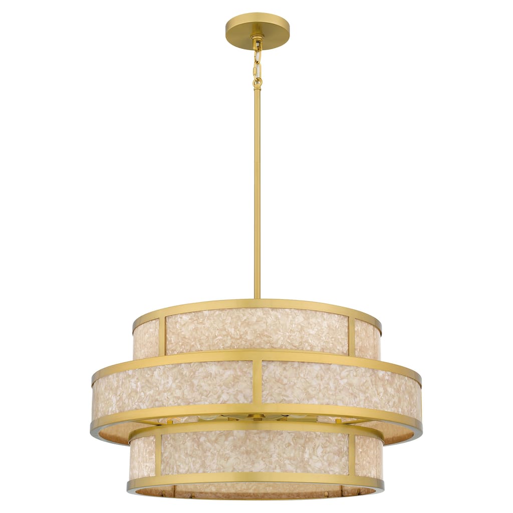 Stoneland 6-Light Brushed Gold Pendant Light