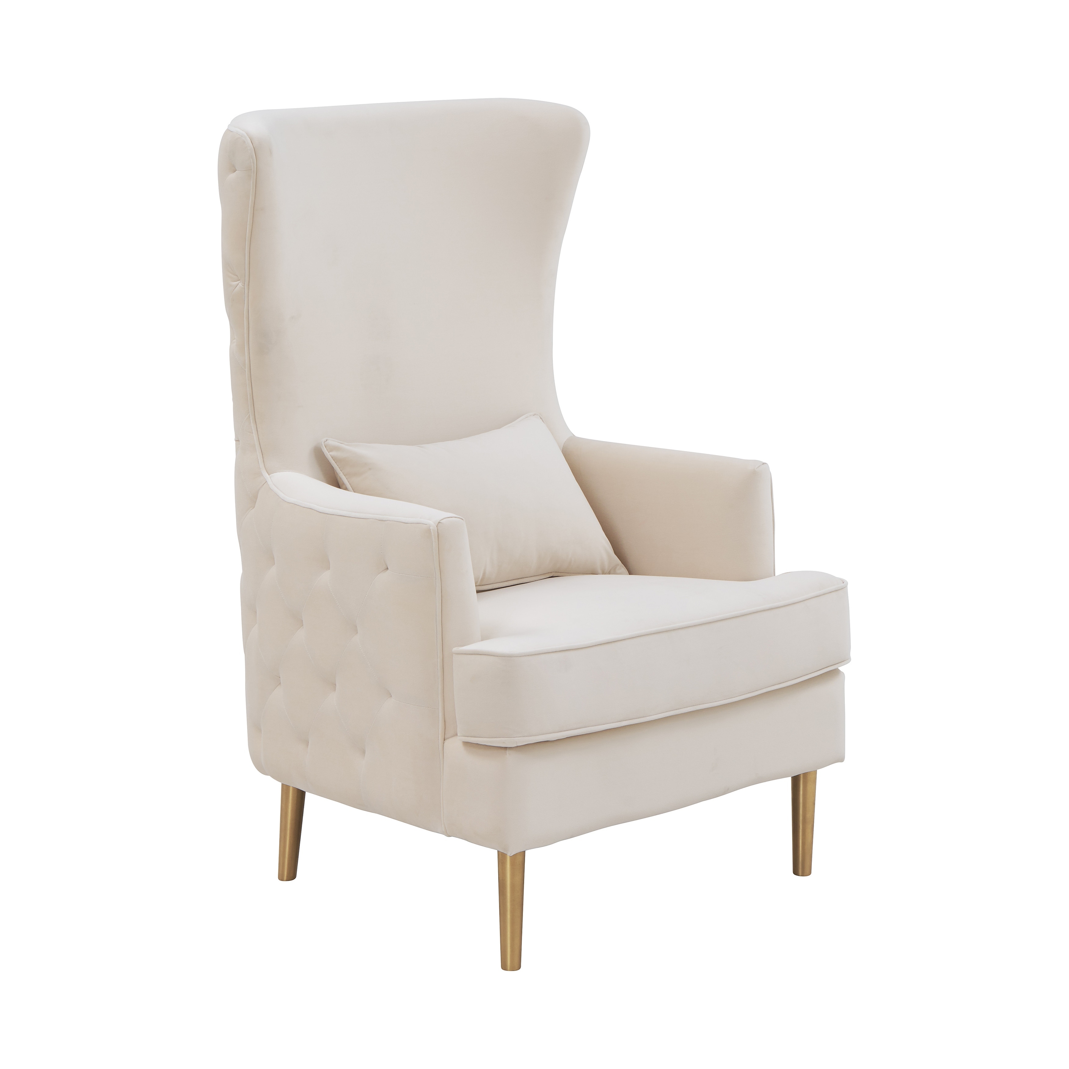 TOV Furniture Alina Cream Tall Tufting Back Chair