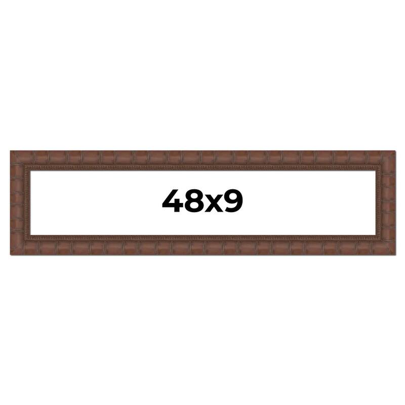 48x9 Frame Pewter Solid Wood Picture Frame Width 1.625 Inches | Interior Frame Depth 0.6875 Inches