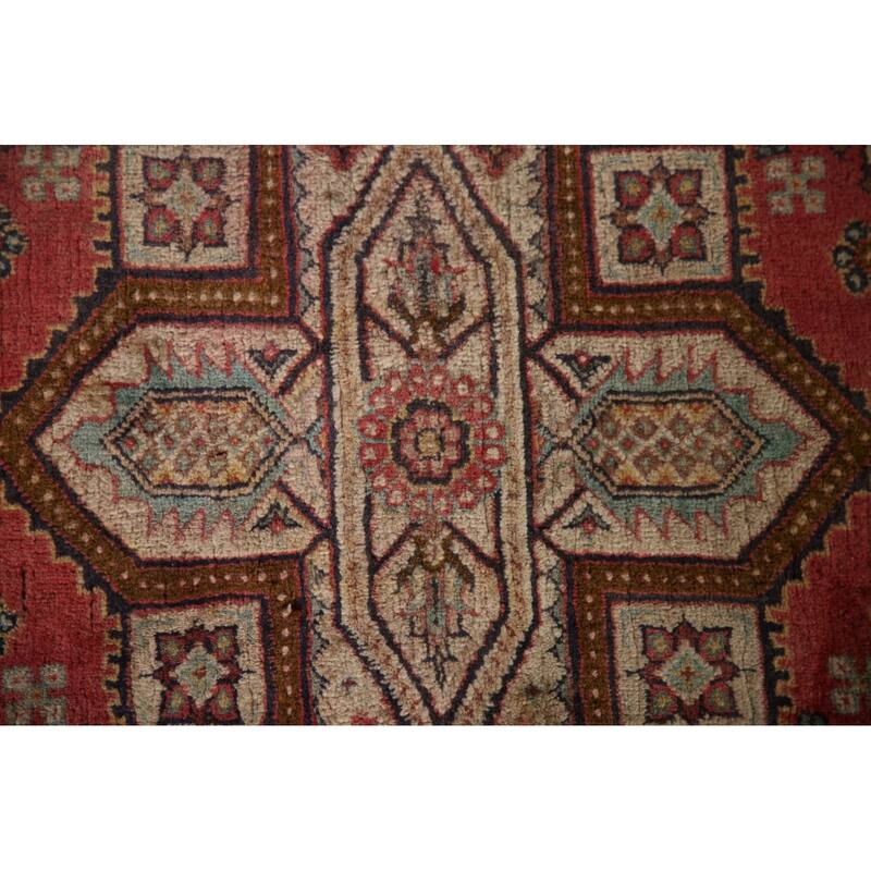 Vegetable Dye Shiraz Kashkoli Persian Vintage Rug Handmade Wool Carpet - 6'9"x 9'6"