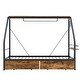 preview thumbnail 14 of 20, Metal Frame Platform Bed With Clothes Rack, Storage Shelves And 2 Drawers