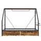 preview thumbnail 8 of 9, Twin Size Metal Frame Platform Bed with Clothes Rack, Storage Shelves & 2 Drawers, Black