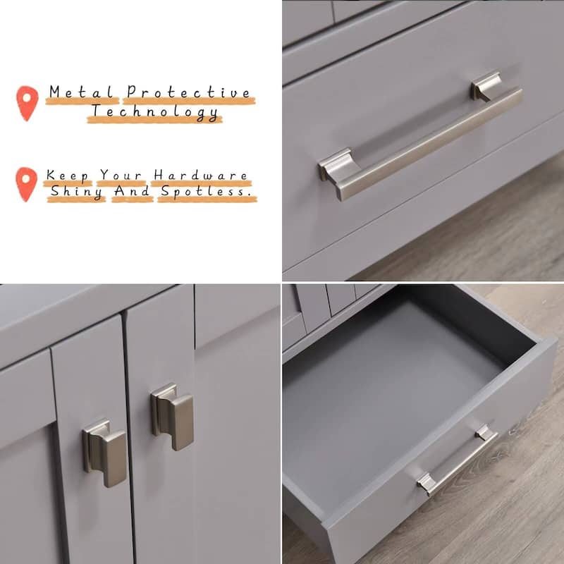 Prismosaic 24 in. Lunar Gray Vanity with Countertop & Splash, Single Sink
