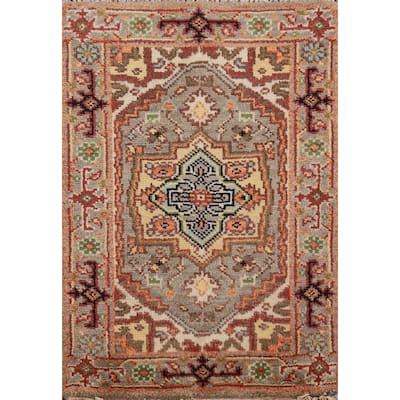 Gray Heriz Serapi Foyer Rug Handmade Wool Carpet - 2'0" x 3'0"