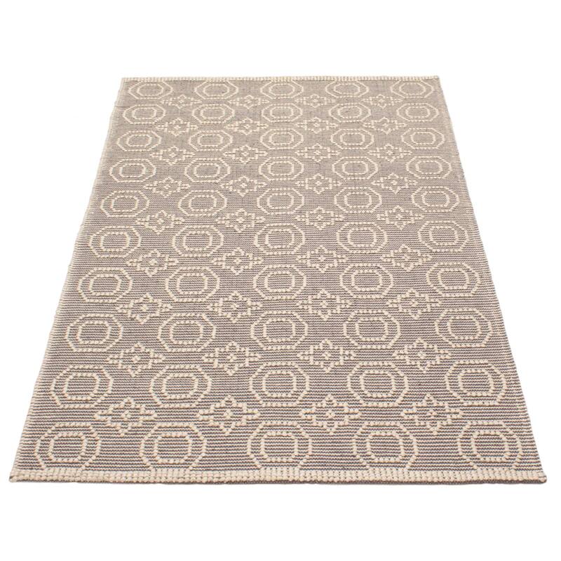 ECARPETGALLERY Braid weave Sienna Grey Wool Rug - 5'1 x 8'1