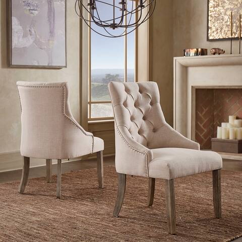 Kimpton Linen Tufted Dining Chair (Set of 2) by iNSPIRE Q Artisan