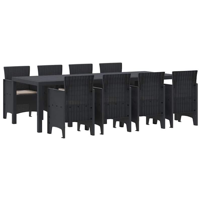 vidaXL Garden Dining Set 9/11 pcs Anthracite/Brown Polt rattan - 250 x 100 x 73 cm