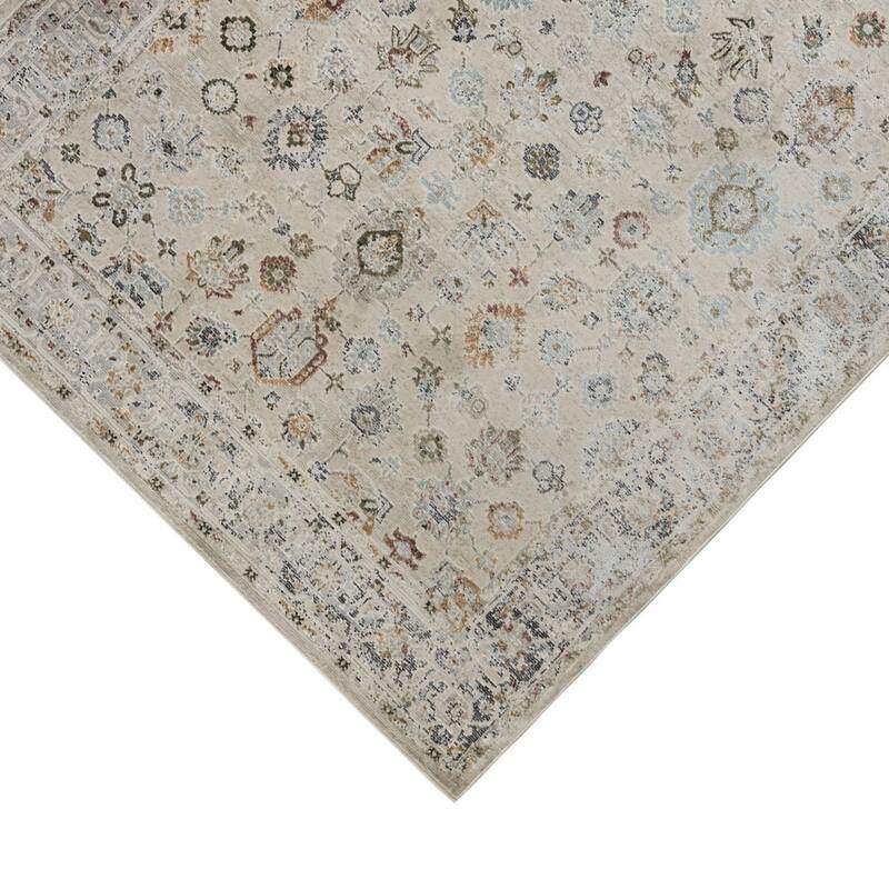 HomeRoots Floral Medallion Transitional Rectangle Area Rug - 39.00 in. x 24.00 in. x 0.30 in.