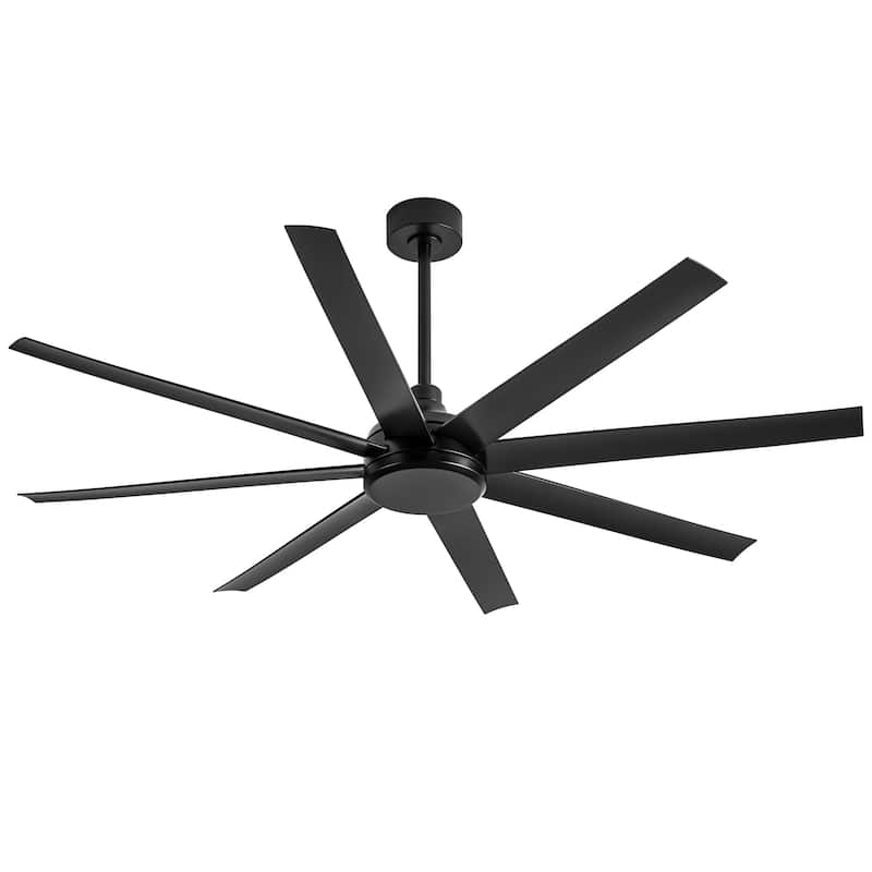 65-Inch 8-Blade Black/White Ceiling Fan with Remote without Light