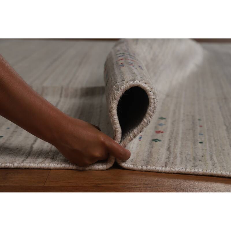 Hand Knotted Oriental 100% Wool Carpet Tribal Tribal Greys & Charcoal Gabbeh Area Rug - 10' 1'' X 8' 0''