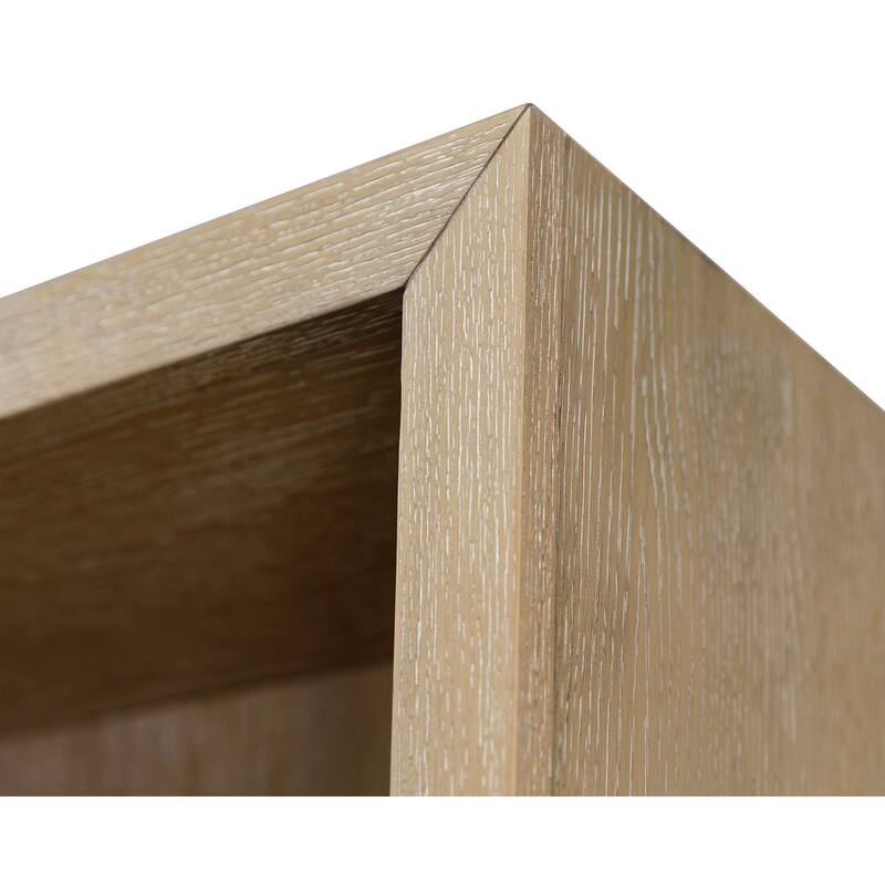 Modern Wood Open Bookcase, Office Shelving, Storage Cabinet, Fully Assembled, Light Brown - Light Brown